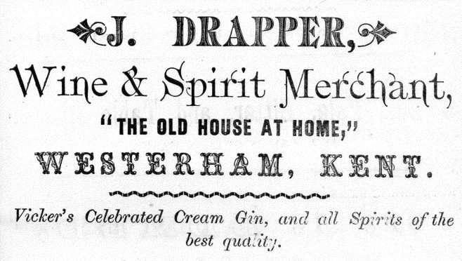 1890 advertisement for J. Drapper landlord of Old House at Home