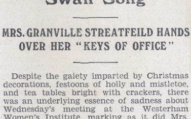W.I. 1934 News scrapbook - Lucy Streatfeild retires