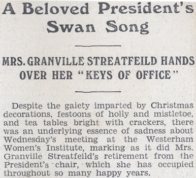 W.I. 1934 News scrapbook - Lucy Streatfeild retires