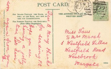 Dunsdale postcard No 1 reverse