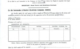 Electricity Application form