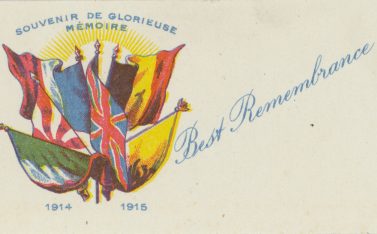 1914 - 1915 Glorieuse Memoire remembrance card