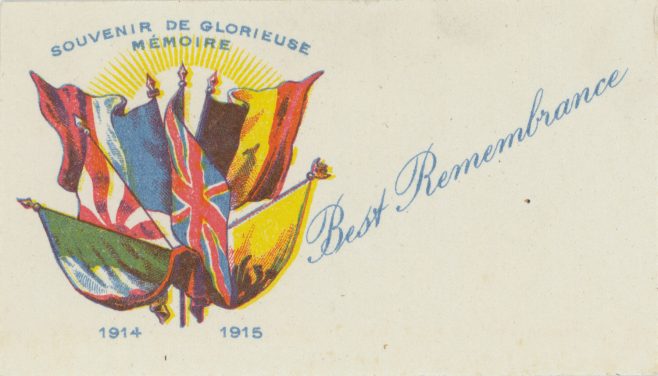 1914 - 1915 Glorieuse Memoire remembrance card