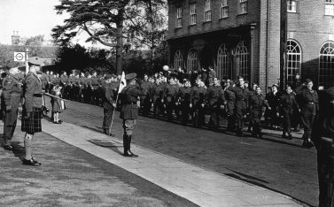 Local Home Guard divisions assemble for inspection in Edenbridge