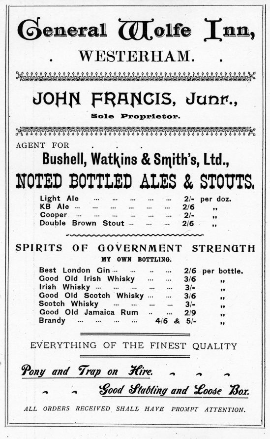 Within a year of the last photograph this advertisement from Hookers' Almanack in 1903 shows the takeover was complete and the trading title now read as 'Bushell, Watkins & Smith's Ltd.'